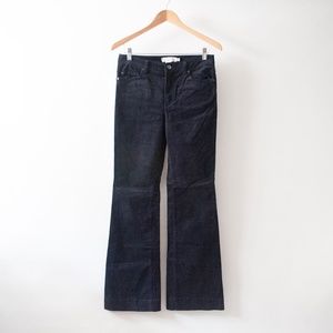 H&M Mid Rise Flare Corduroy Pants in Navy Blue